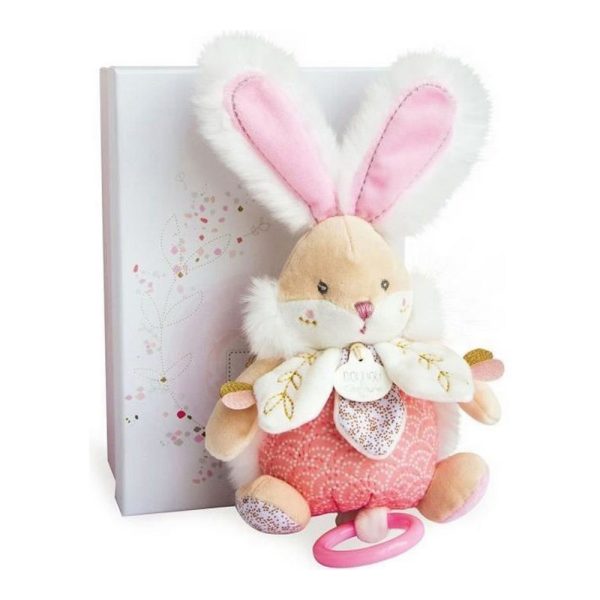 Plyšová hračka so zvukom Doudou et Compagnie Sugar Bunny Ružová Králik