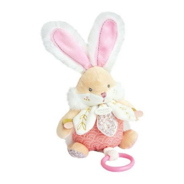 Plyšová hračka so zvukom Doudou et Compagnie Sugar Bunny Ružová Králik