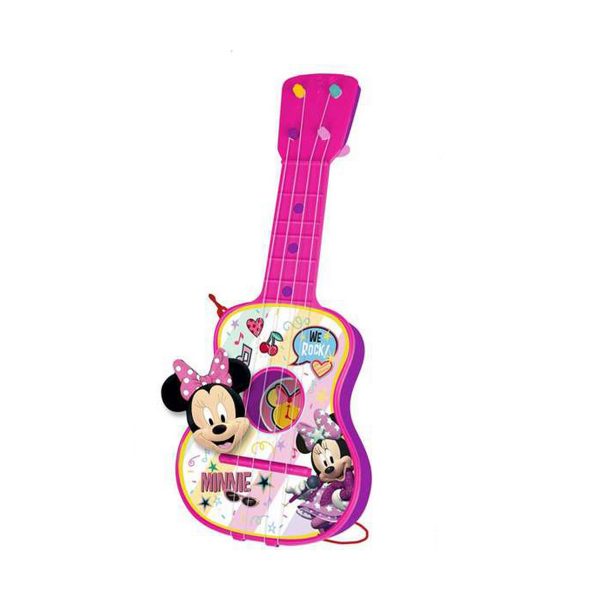Detská gitara Minnie Mouse Ružová 4 Šnúry S púzdrom