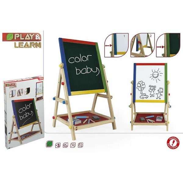 Obojstranná tabuľa Drevo Doplnky Biely a čierny 65 x 38 cm