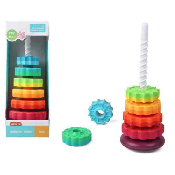 Stavebná hra Rainbow Tower Viacfarebná (41 x 15 cm)