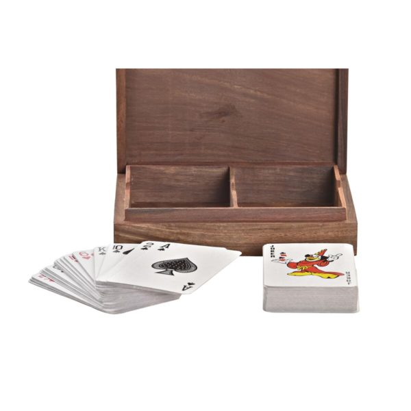 Balík kariet na poker (55 kariet) DKD Home Decor Drevo Mosadz 2 Kusy (16 x 12 x 4 cm)