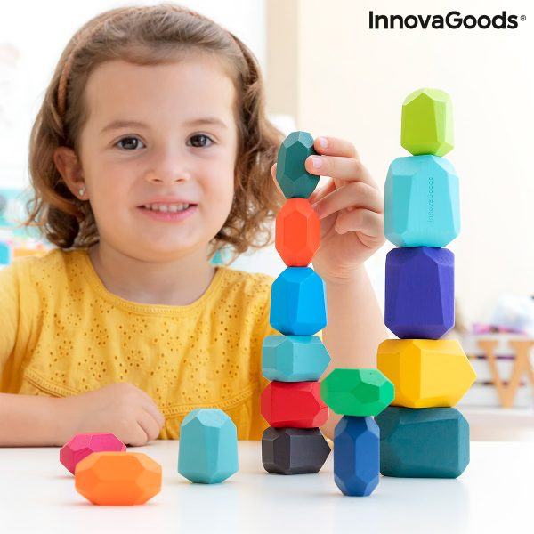 Stohovateľné drevené balančné kamene Wotonys InnovaGoods 16 Kusy