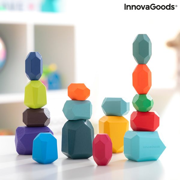 Stohovateľné drevené balančné kamene Wotonys InnovaGoods 16 Kusy