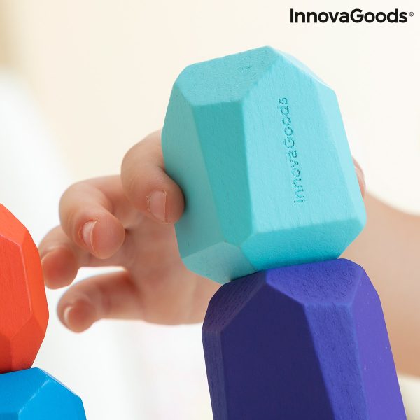 Stohovateľné drevené balančné kamene Wotonys InnovaGoods 16 Kusy