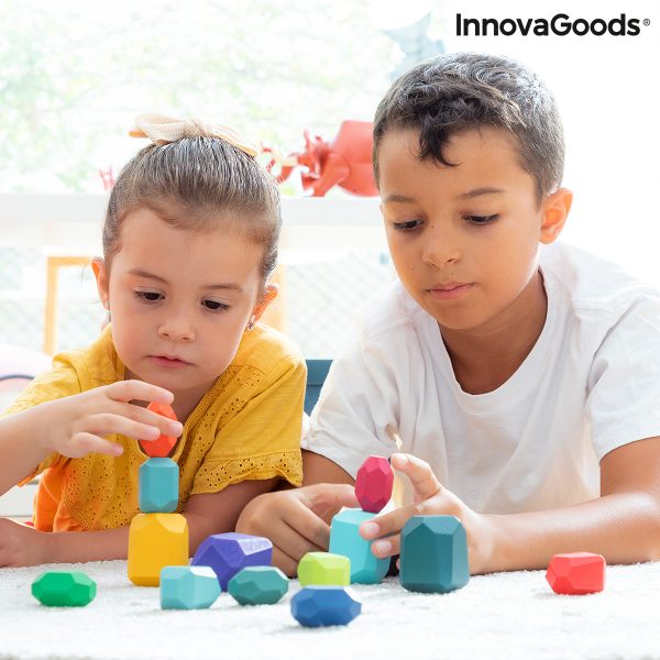 Stohovateľné drevené balančné kamene Wotonys InnovaGoods 16 Kusy