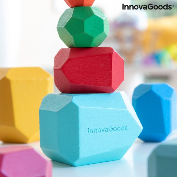 Stohovateľné drevené balančné kamene Wotonys InnovaGoods 16 Kusy