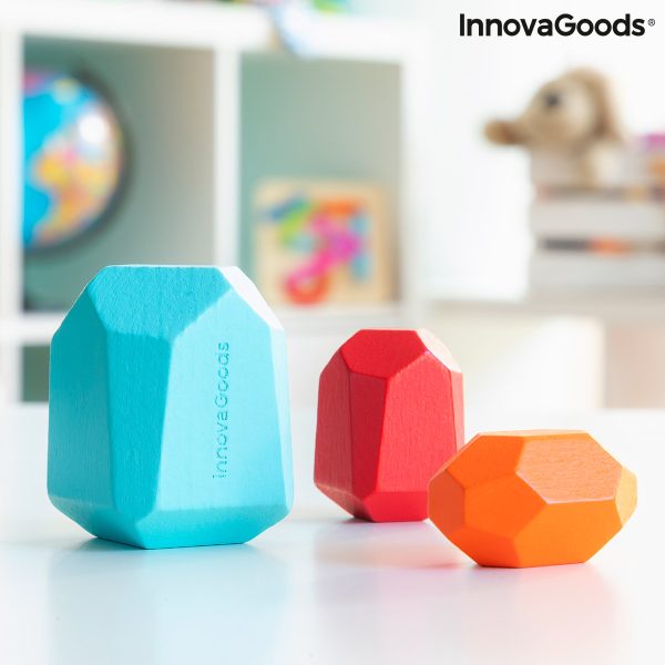 Stohovateľné drevené balančné kamene Wotonys InnovaGoods 16 Kusy
