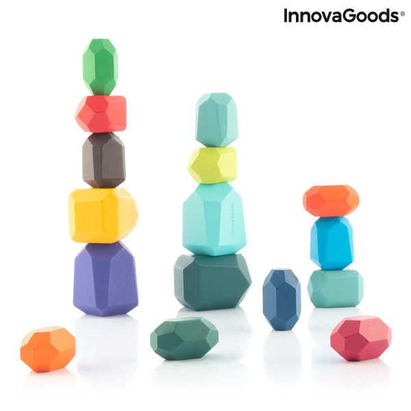 Stohovateľné drevené balančné kamene Wotonys InnovaGoods 16 Kusy