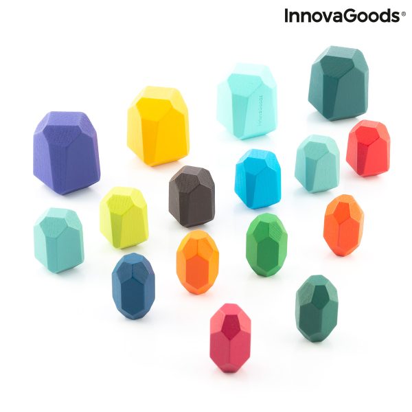 Stohovateľné drevené balančné kamene Wotonys InnovaGoods 16 Kusy