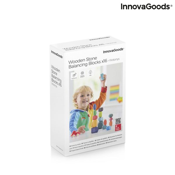 Stohovateľné drevené balančné kamene Wotonys InnovaGoods 16 Kusy