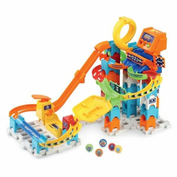 Sada guličiek Vtech Marble Rush Marble Run - Racing  Okruh Dráha s Rampami + 4 rokov 73 Kusy