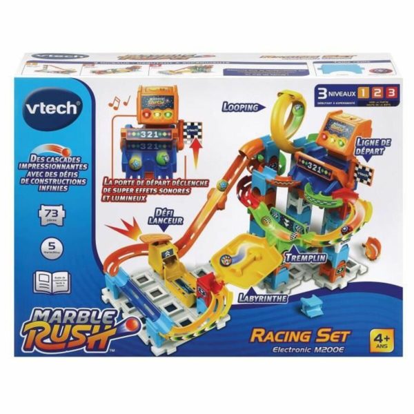 Sada guličiek Vtech Marble Rush Marble Run - Racing  Okruh Dráha s Rampami + 4 rokov 73 Kusy