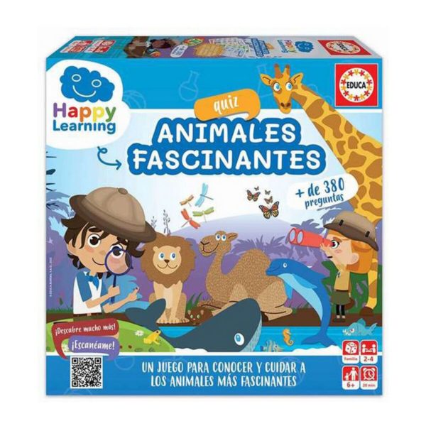 Vzdelávacia hra Educa Happy Learning Quiz Animales Fascinantes 109 Kusy