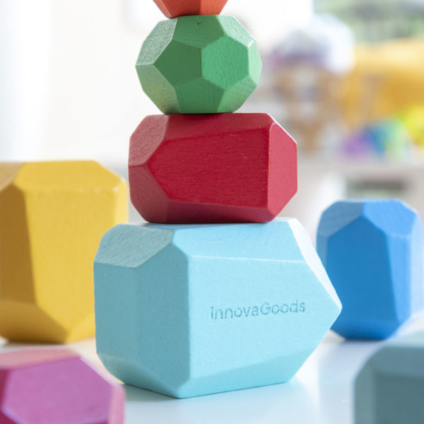 Stohovateľné drevené balančné kamene Wotonys InnovaGoods 16 Kusy